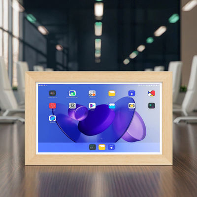 Quality  21.5Inch RK3588 Wooden Frame Android 13 Tablet POE NFC Wall Mounted Tablet PC for Advertising Use factory