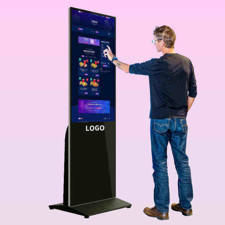 High Definition 65-Inch Large Size Advertisement Machine Kiosk with 4K Touch Display Screen