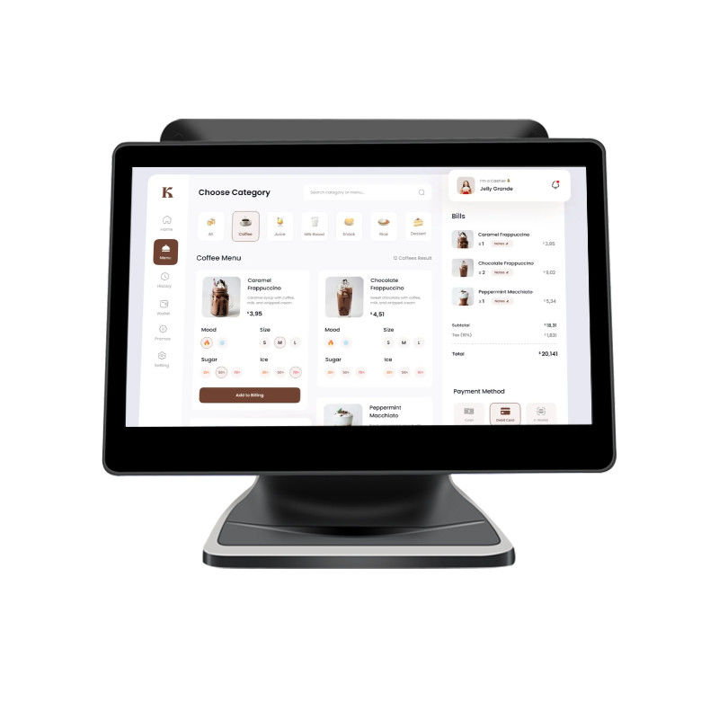13.3/15.6Inch Dual Touch Screen POS System I3 Win System Retail Store POS Terminal with Foldable Base