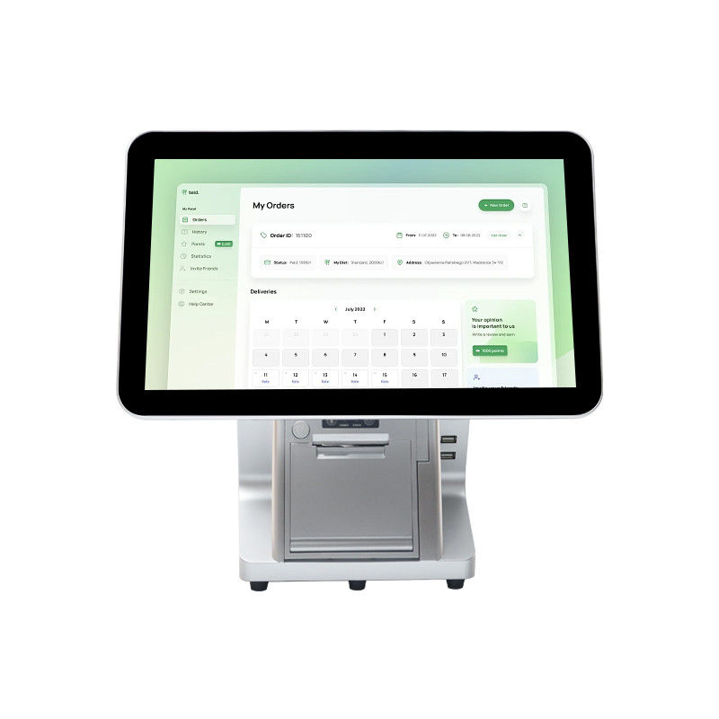 Win7/10 Android Compatible 15.6 Inch Dual Screen POS System Monitor Durable IPS Touch Monitor for Supermarket Restaurant