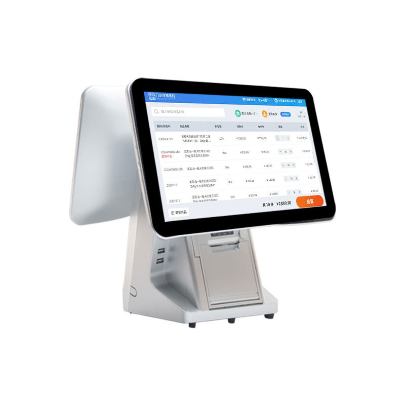 15.6'' 14'' Dual Screen Android Systems POS Machine with Cash Payment Drawer and All-in-One Touch Smart Software POS Terminal