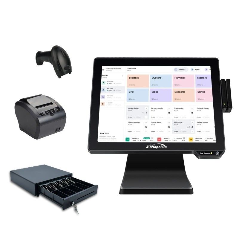 CE ROHS Approved Oem Restaurant Retail Billing Printer Touch Pos Cashier Machine POS Terminal Cash Register All in One POS Systems