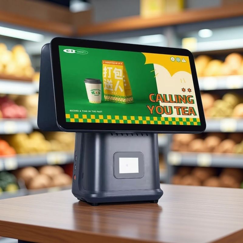 Retail Point of Sale Machine 15.6inch Android POS Terminal with Scanner and Printer 4GB DDR4 Memory 64GB Hard Disk Capacity