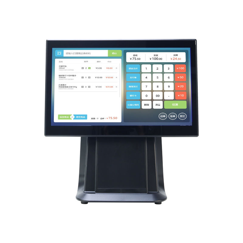 High Performance 15.6" I3 Processor Touch Screen Pos All In One Supermarket Retail POS Machine with Customer Display