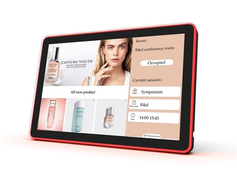 10.1Inch RK3288 NFC POE Wall Mounted Touch Screen Conference Tablet With LED Light Bar