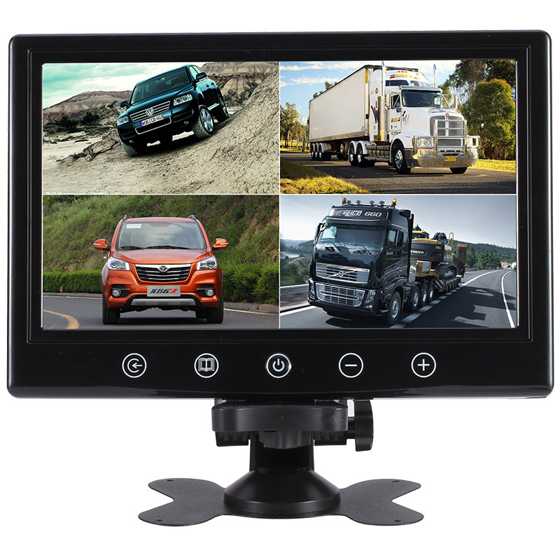 4 Videos Input 9 Inch 5ms LCD Car Monitor 1024X600 For Bus Truck