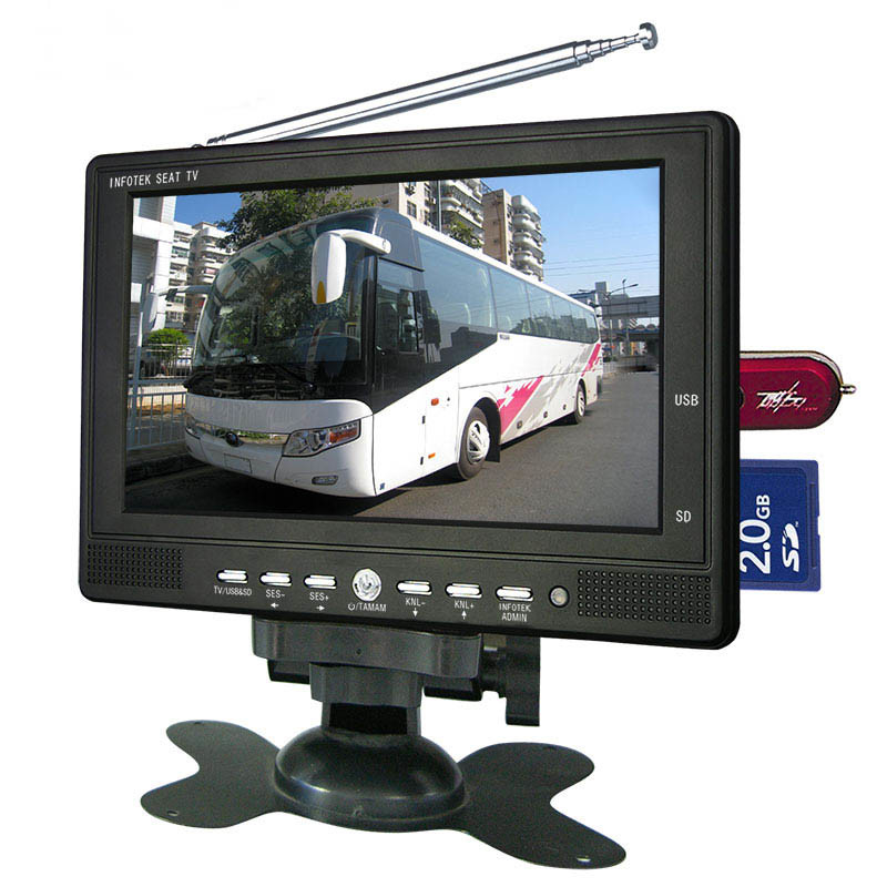 Quad Split 7 inch TFT Car Rear View LCD Monitor 2AV Port monitor